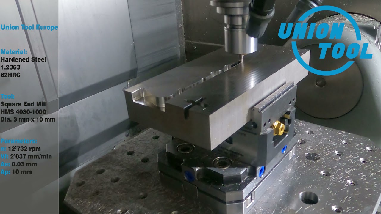 Union Tool HMS small diameter 4 flute on Hardened Steel in Trochoidal 1.2363 - 62HRC