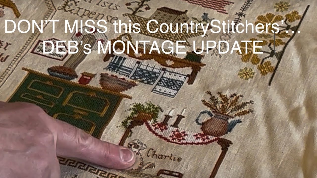 Deb’s NEEDLEWORK MONTAGE is GORGEOUS!   See the PROGRESS & her TECHNIQUE…Country Stitchers CSV240