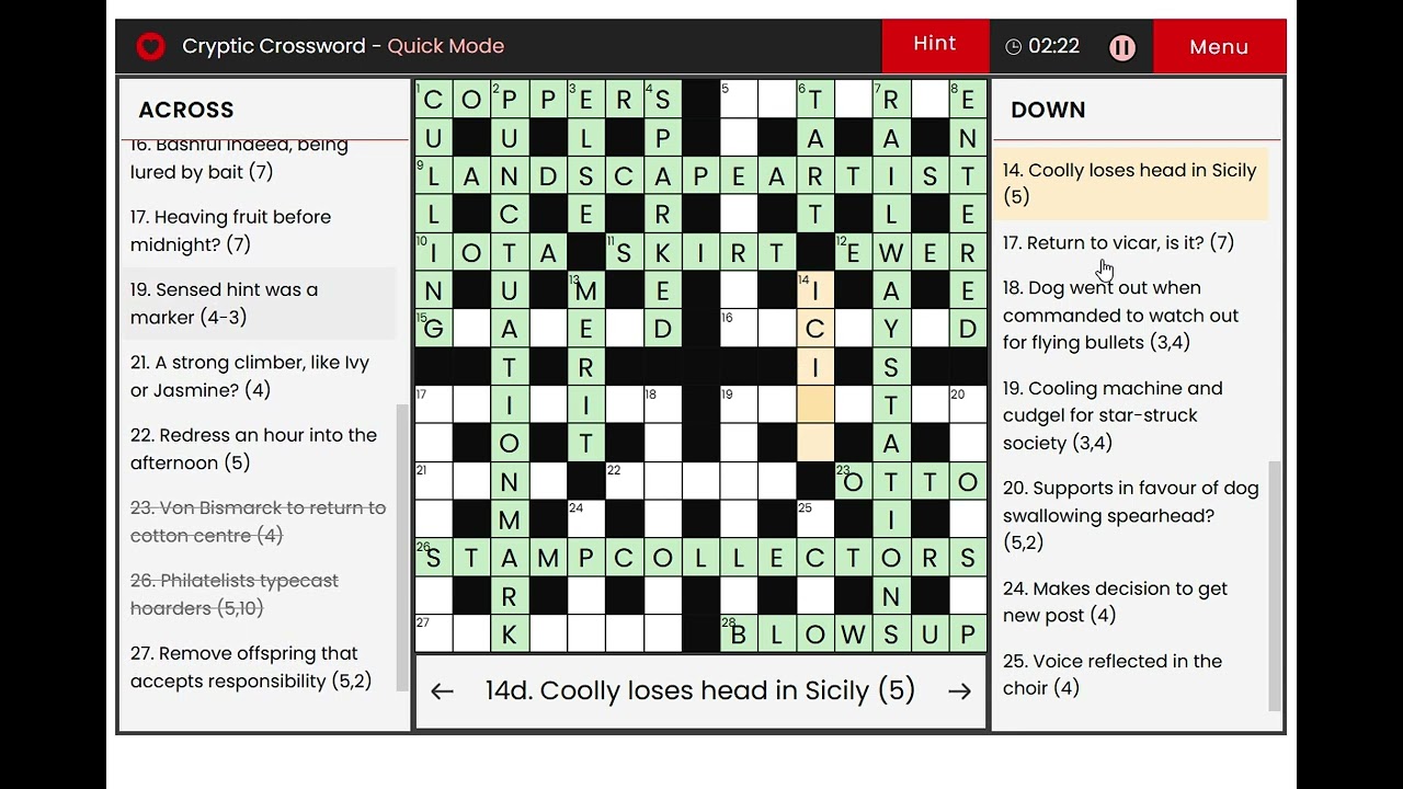 Lovatts Daily Cryptic Crossword (Beta Version) - 13 February, 2026