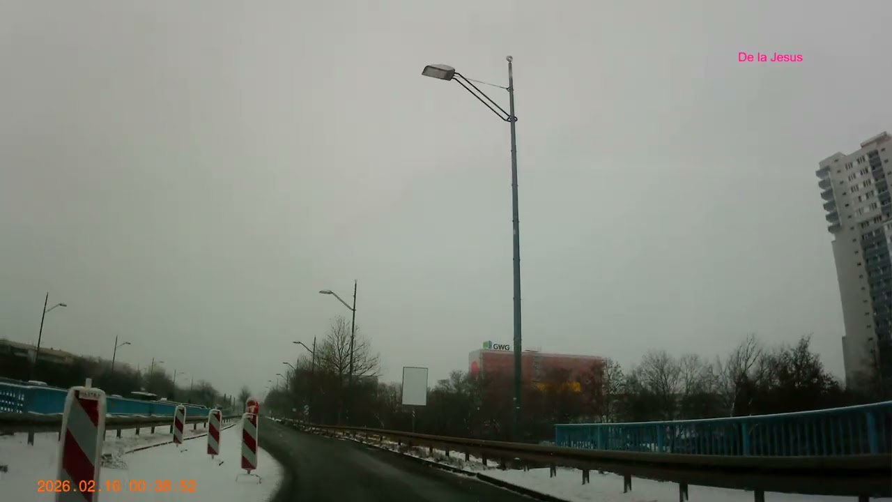eine Fahrt durch den Schnee in Halle