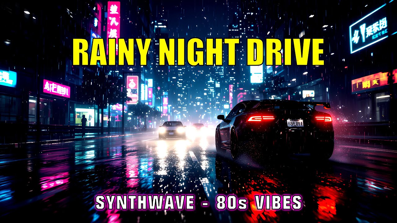 Rainy Night Drive — 2h+ Hypnotic Synthwave for Focus & Relax