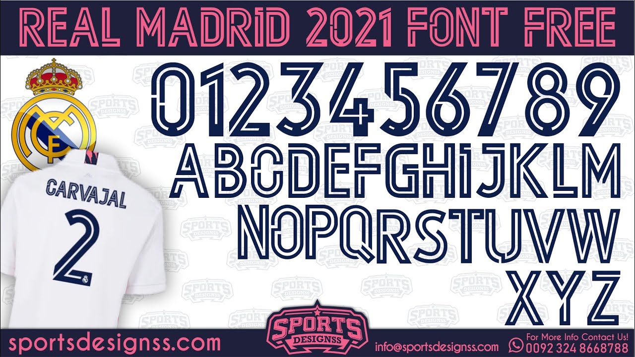 FREE DOWNLOAD: Real Madrid 2021 Football Font by Sports Designss_Download Real Madrid 2021 Font free