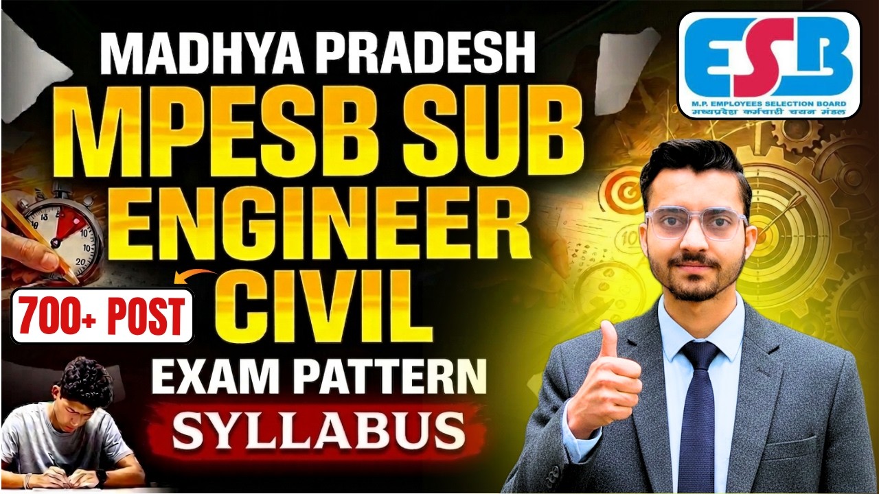 MPESB Sub Engineer Civil 2026 Exam Pattern & Syllabus | MP Sub Engineer Syllabus 2026 | Full Details