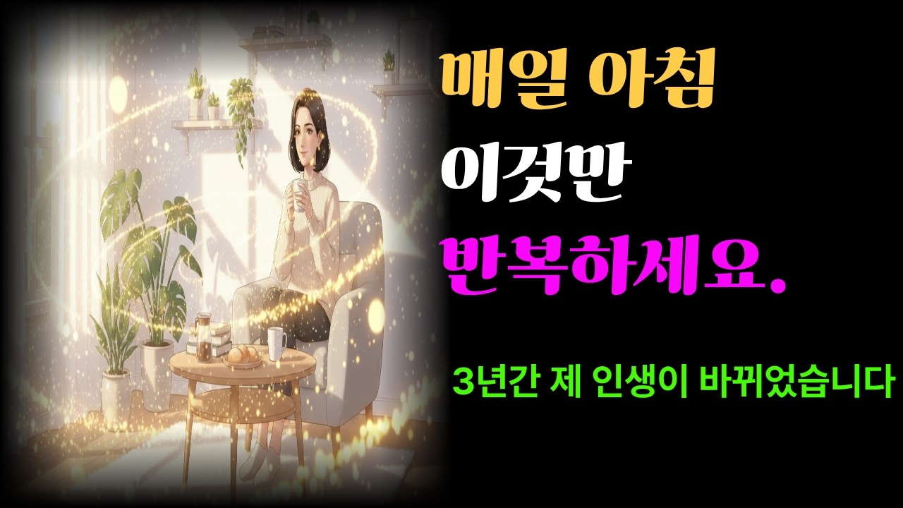매일 아침 이거 하세요. 인생 바뀝니다. (3년 실천 후기)