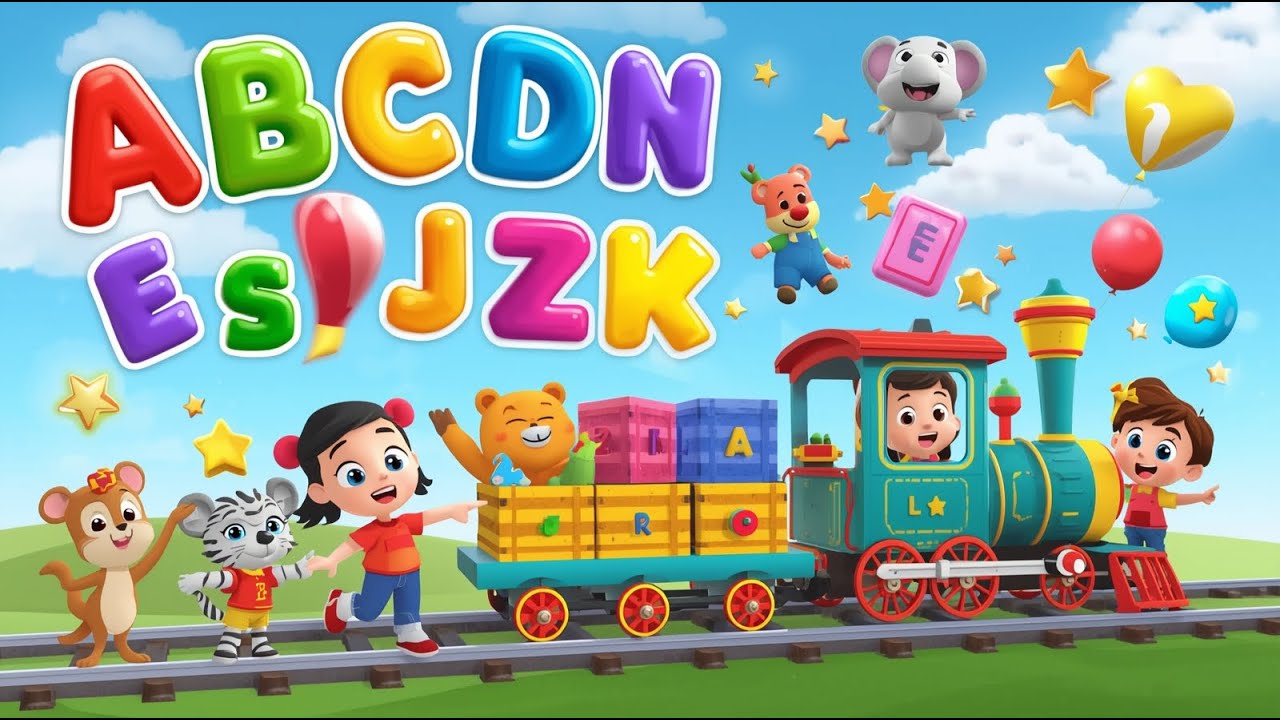 Learn Alphabet Train Song - 3D Animation Alphabet ABC Train song for children