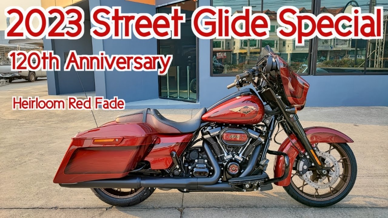 Street Glide Special 120th Anniversary Heirloom Red Fade Walkaround Close up details