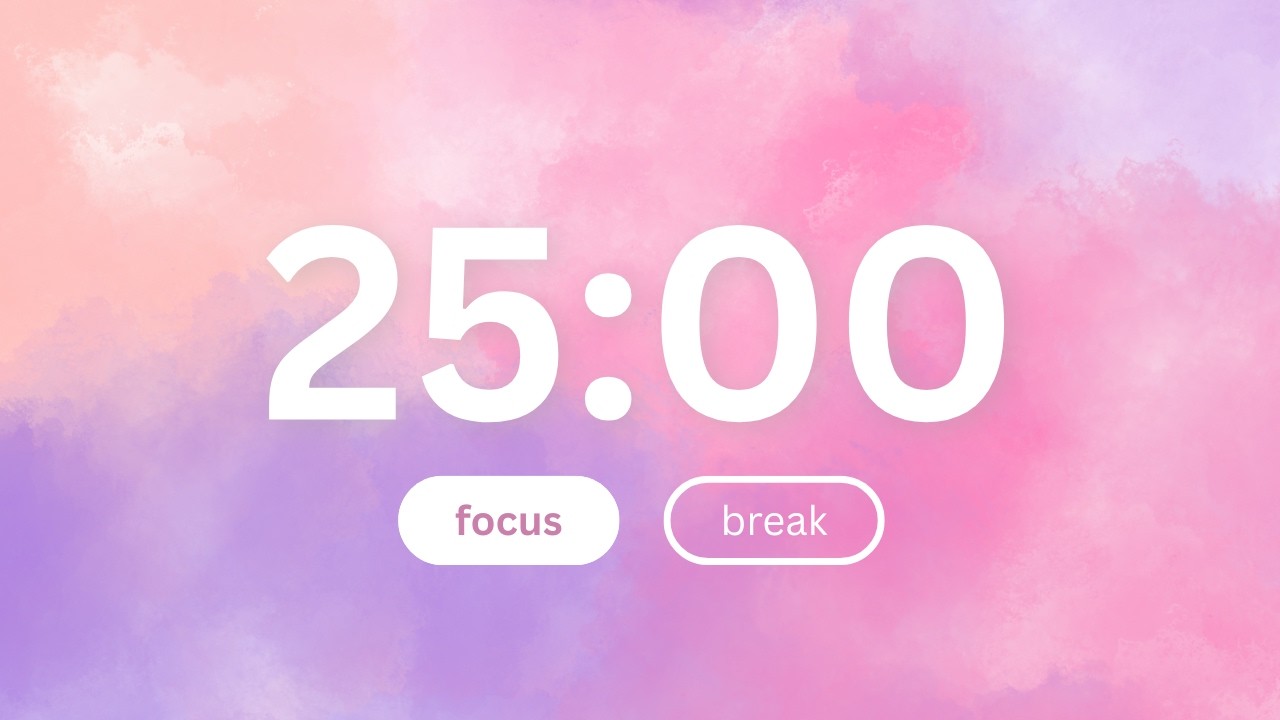 25/5 Pomodoro Timer🌸| 2-Hour Study with Me for Deep Focus & ADHD ✨ | Productivity | Pink timer