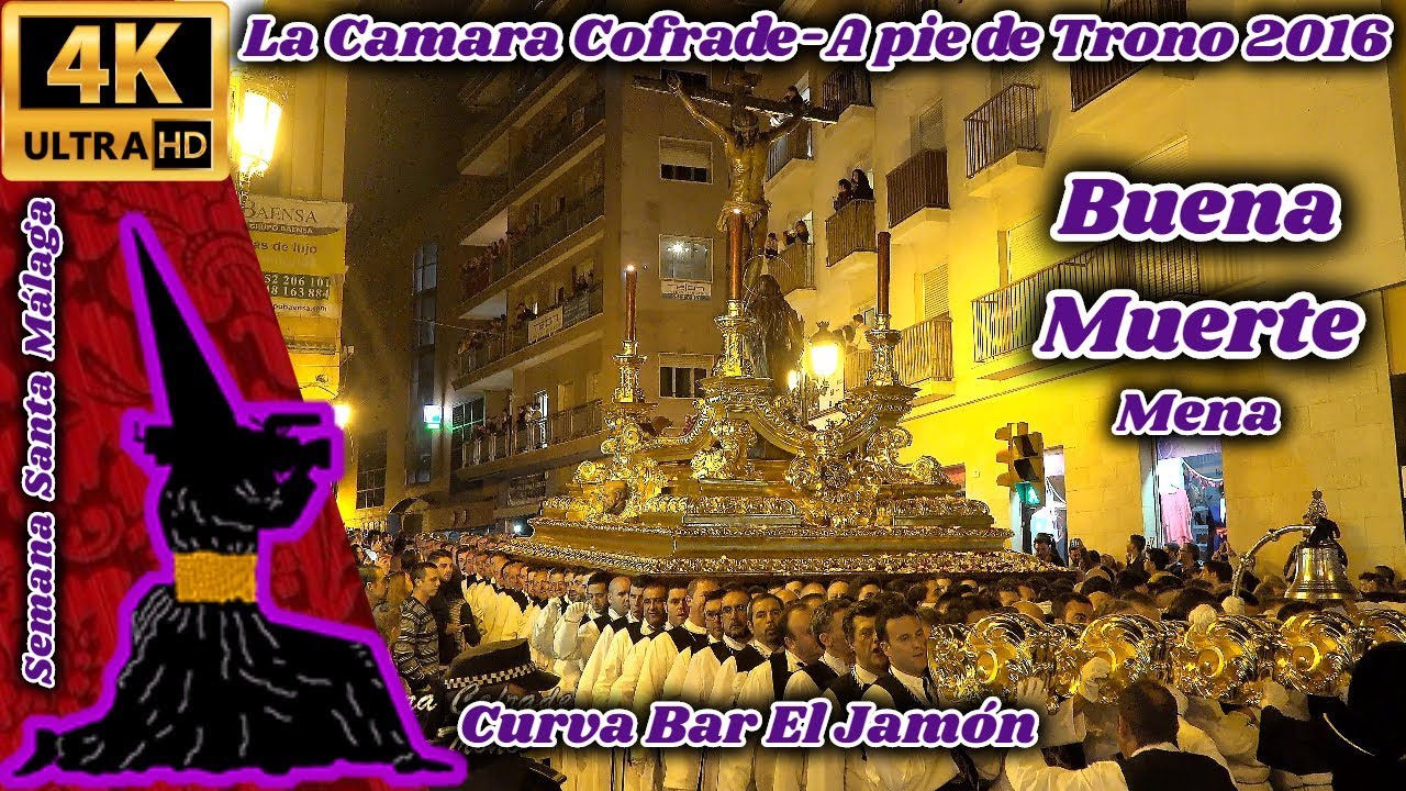 A PIE DE TRONO 2016: CRISTO MENA. CURVA BAR EL JAMÓN-CARRETERÍA. SEMANA SANTA MÁLAGA. UHD 4K