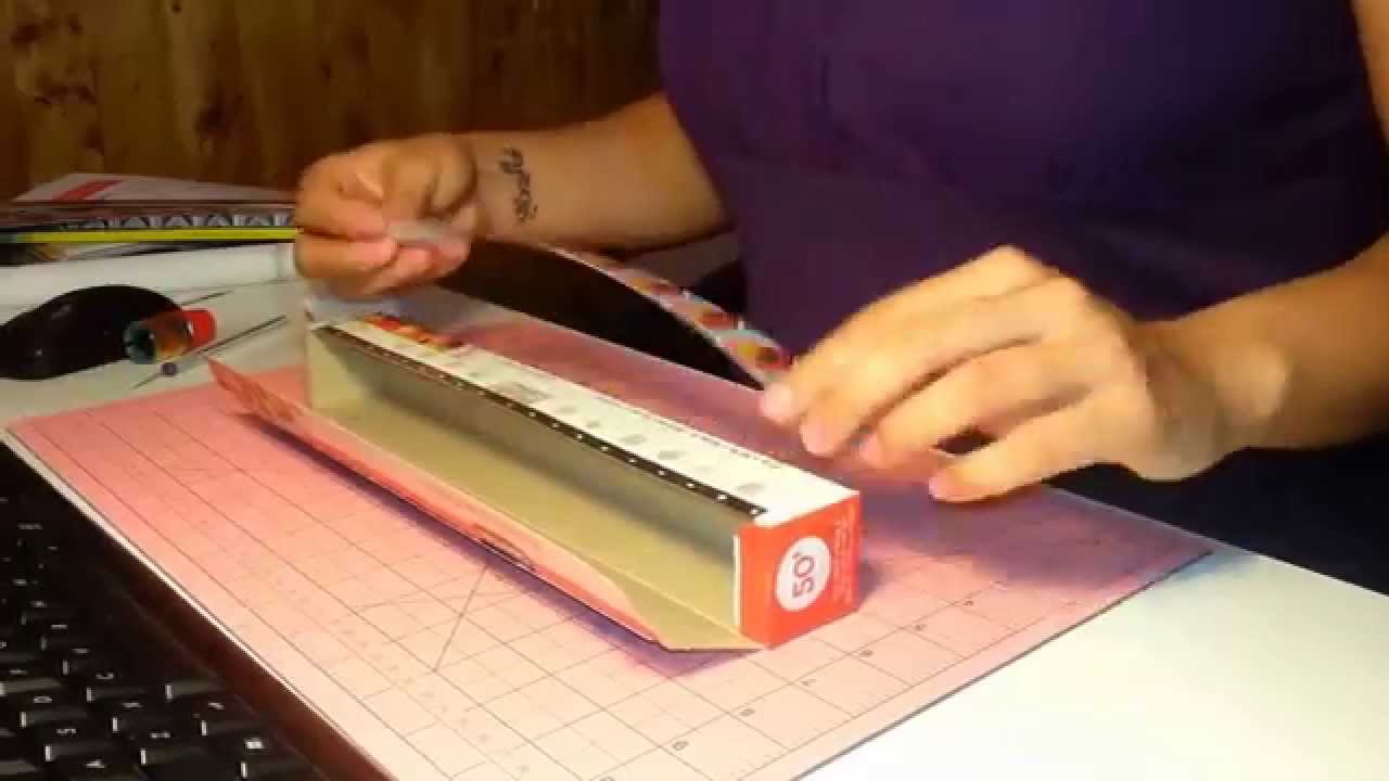 How to make a washi tape dispenser with an aluminium foil or plastic wrap box!