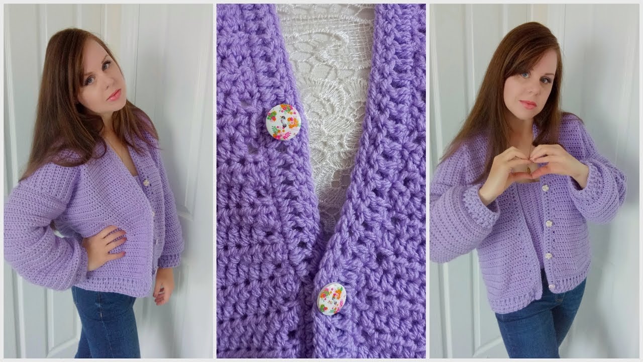 CROCHET EASY CARDIGAN FOR BEGINNERS | Crochet The Sweet Lilac Cardigan (Twin Set)