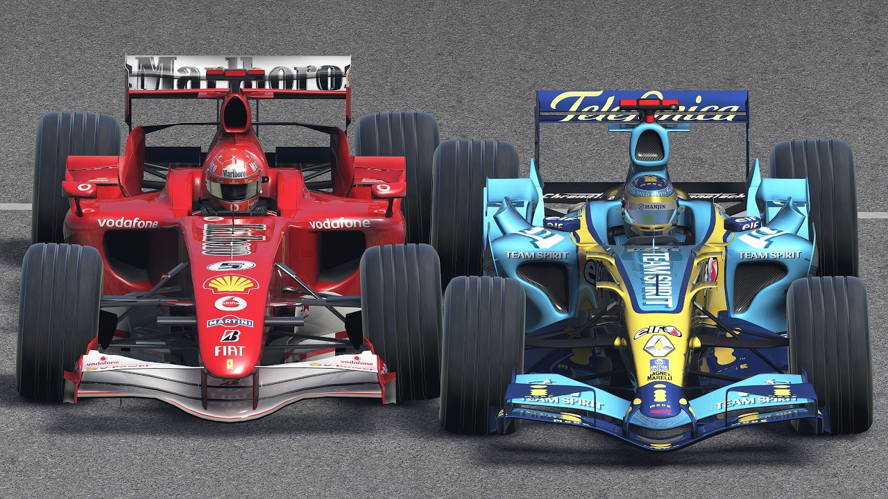 Michael Schumacher vs Fernando Alonso | Ferrari 248 F1 vs Renault R26 | F1 2006 at Hungaroring