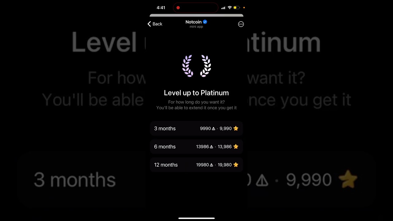 How to get NOTCOIN PLATINUM?