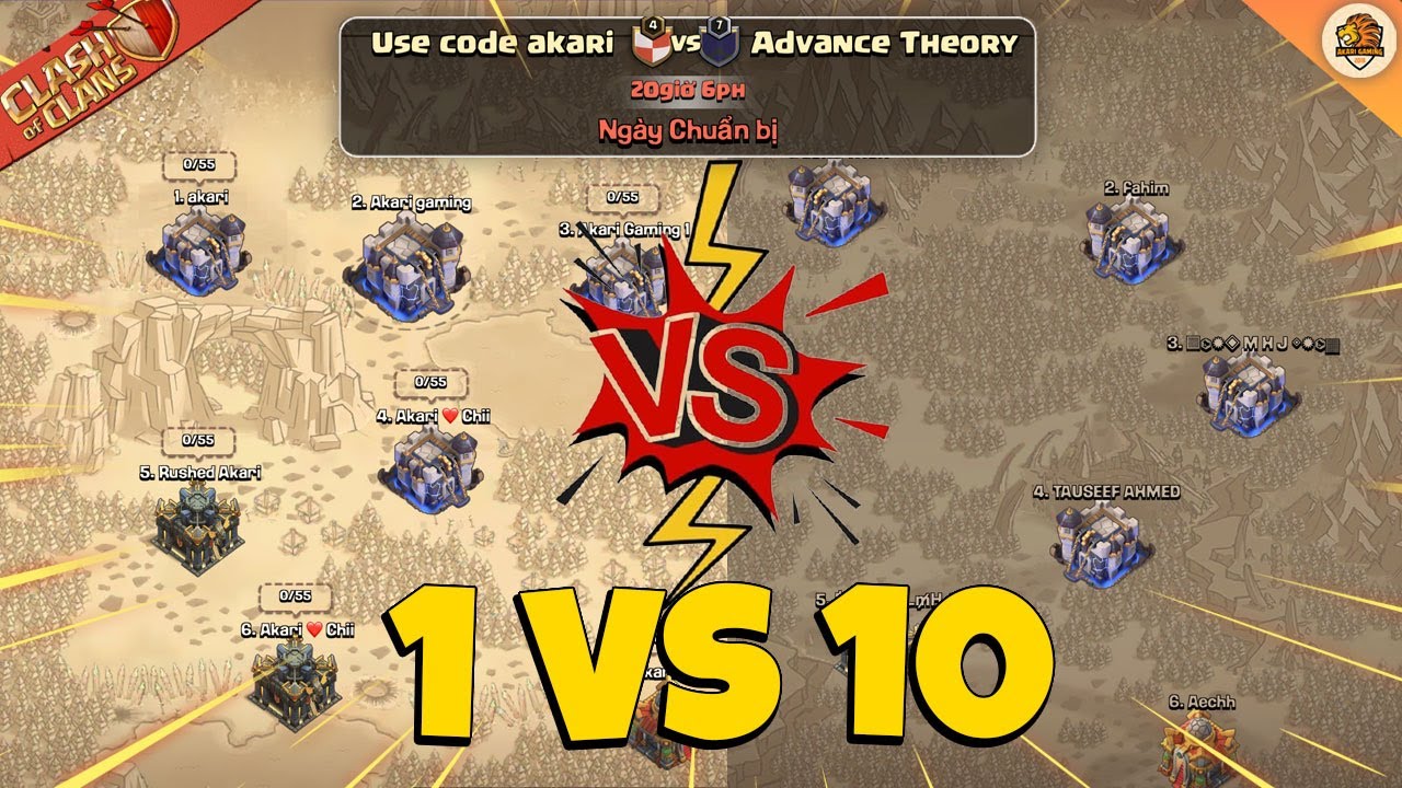 Lần đầu 1vs10 ở Nhà Chính TH18 Gặp Đối Thủ Chuỗi Win 15 | Solo War | Clash of clans | Akari gaming