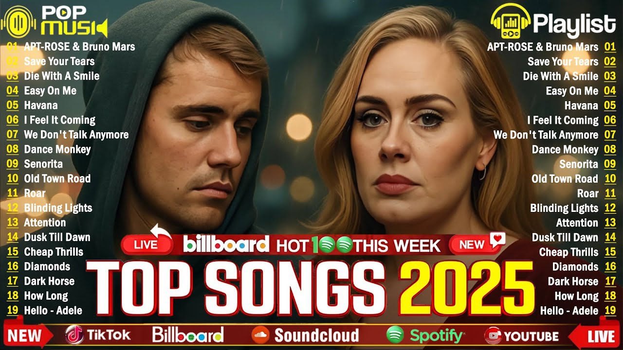 Adele, Rihanna, Selena Gomez, Dua Lipa, Bruno Mars, The Weeknd, Maroon 5, Zayn - Billboard Hot 100