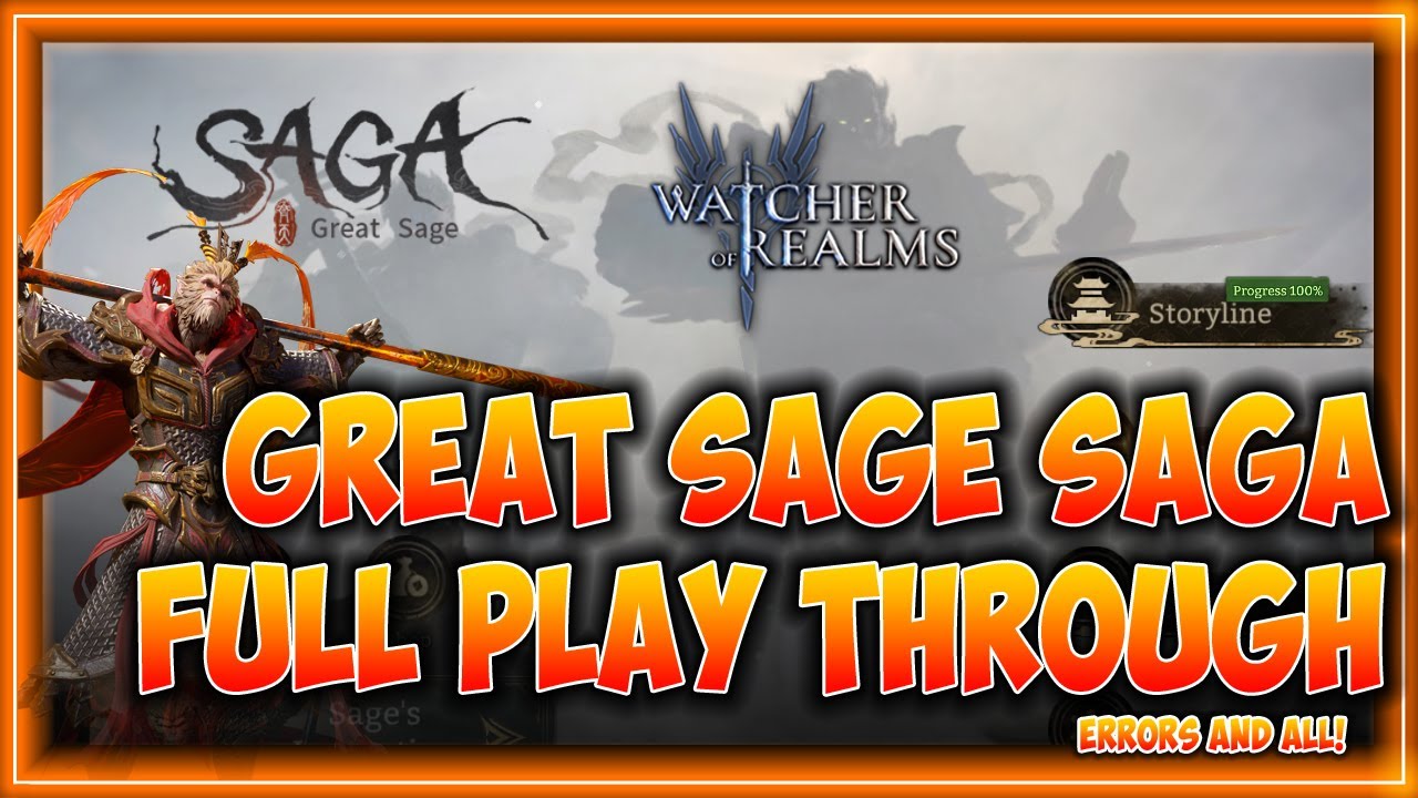 The Great Sage Saga Storyline Playthrough! Sun Wukong Events! Watcher of Realms. #watcherofrealms