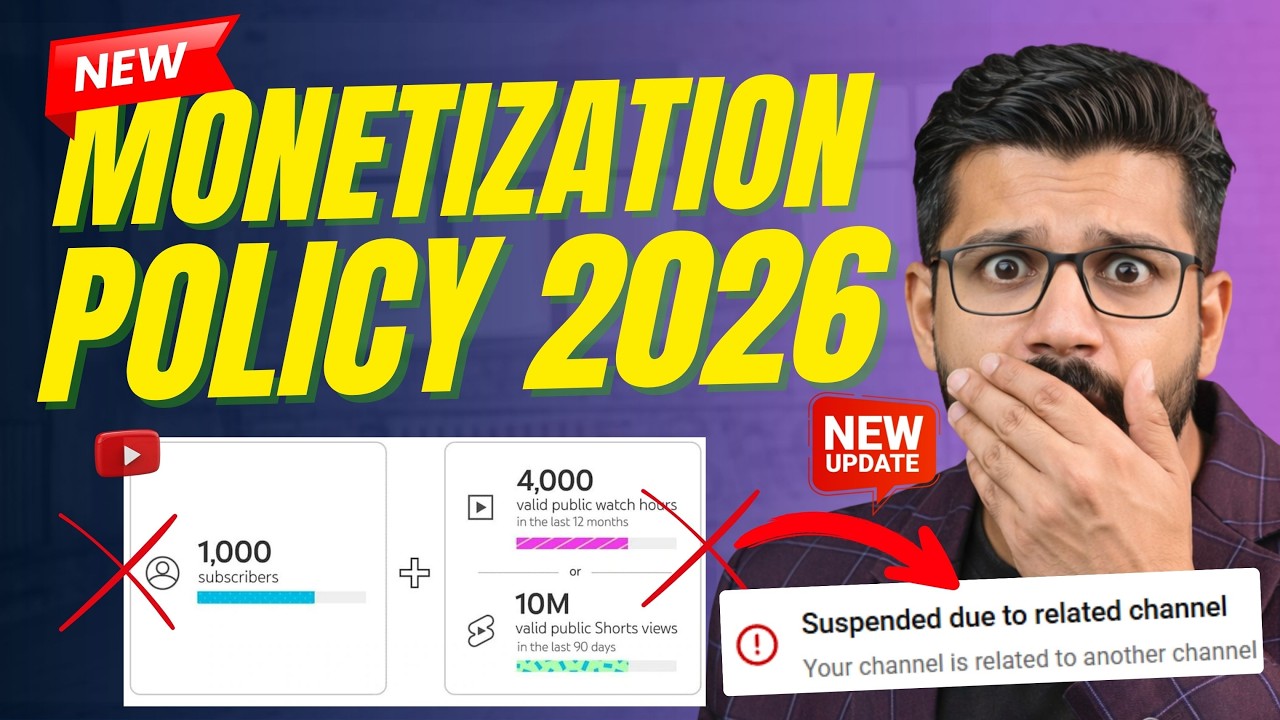 🔥New YouTube MONETIZATION Policy 2026 😱 Suspended due to Related Channel Policy Update