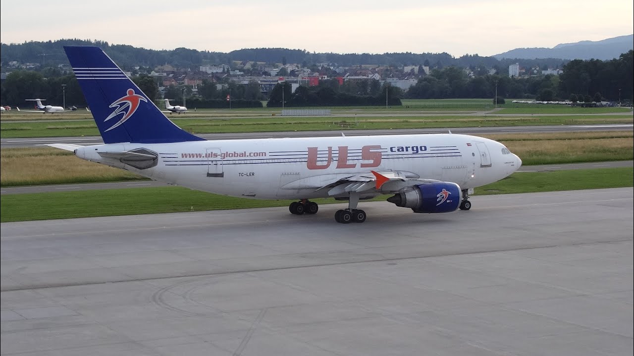 [Full HD] ULS Airlines Cargo A310-308 F taxiing and takeoff in ZRH / LSZH