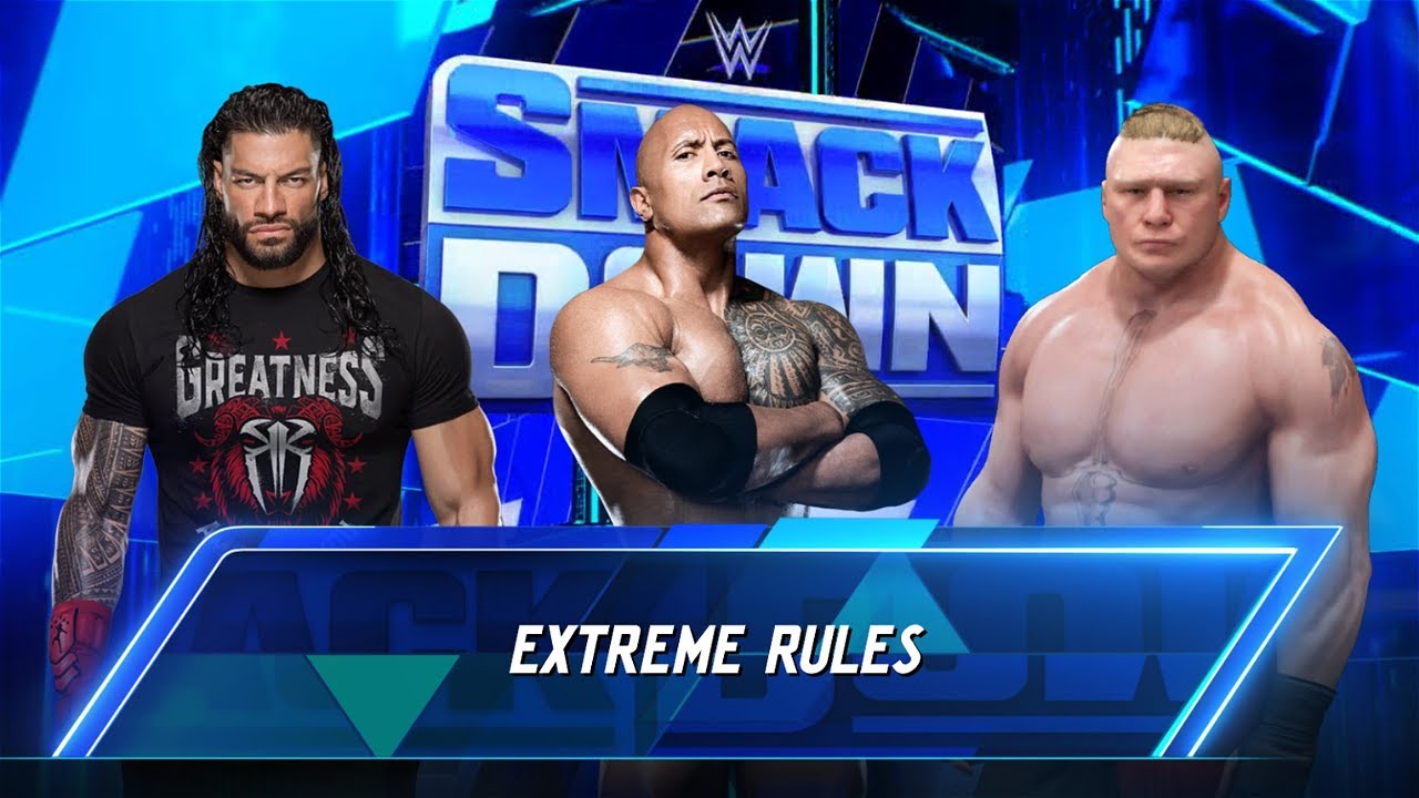 Brock Lesnar Vs The Rock Vs Roman Reigns SmackDown [WWE 2K24]