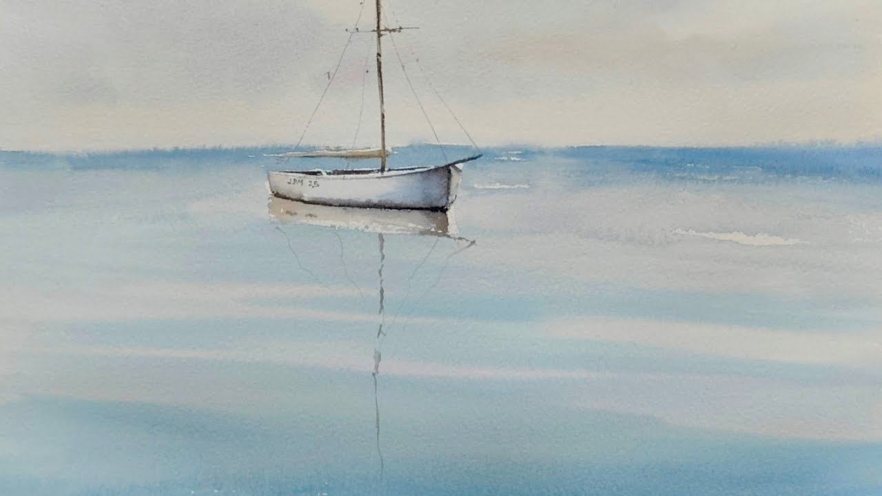 Pintando una marina en acuarela. Watercolour seascape. Joaquín Puertas
