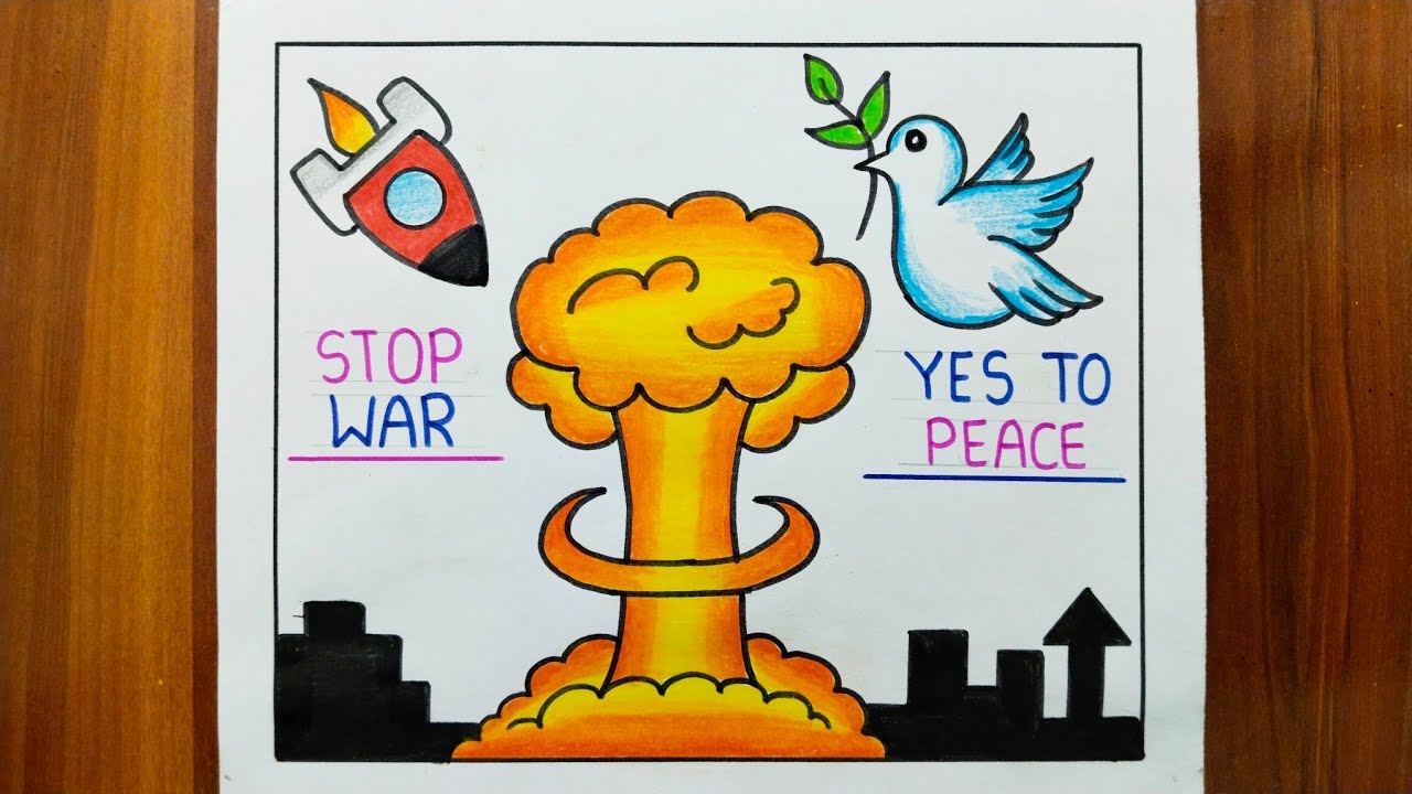 Hiroshima Nagasaki Day Drawing Easy / Hiroshima Nagasaki Day Poster Making / Hiroshima Day Drawing