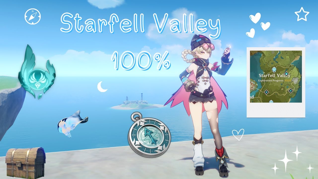Starfell Valley 100% Exploration (Part 1) | Genshin Impact | Cozy Genshin Gameplay ^-^