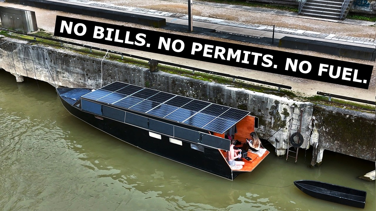 Life Onboard My 100% Solar Boat that I Built in my Backyard
