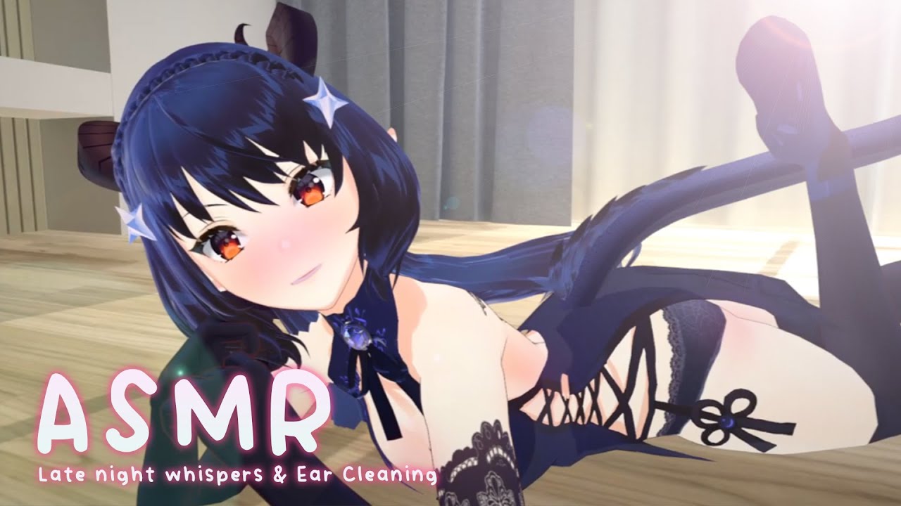 [ASMR/ 3Dio] Late night gentle whispers ♡Comfy ASMR♡ Heartbeat/ Soft Whispers/ Ear cleaning #VTuber
