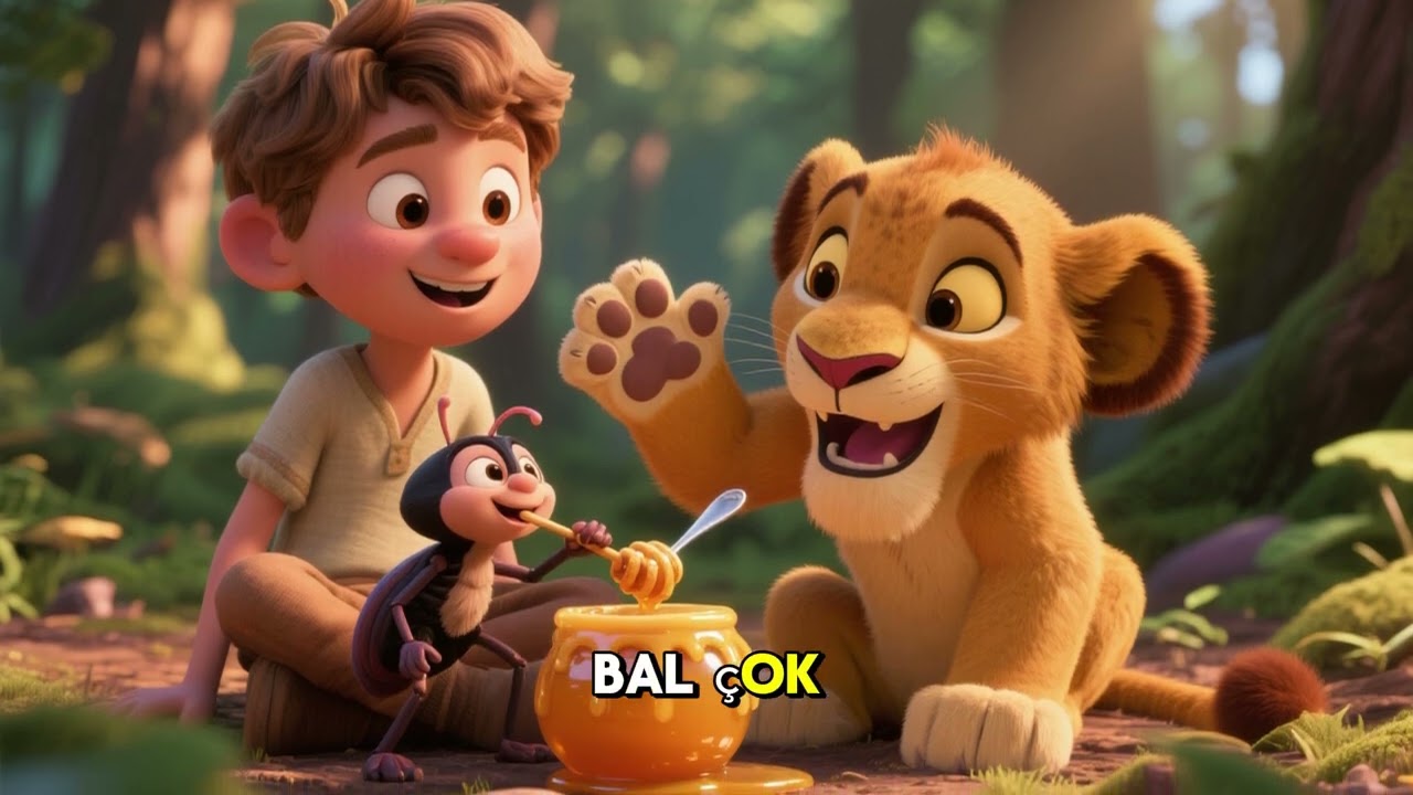 🦁 Aslan Baba ve Küçük Pençe - 3. Bölüm: Paylaşmanın Tadı 🍯