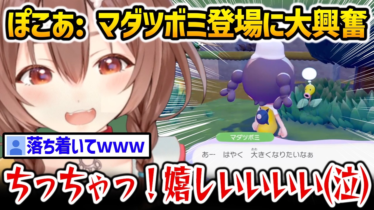 【ぽこあポケモン】大好きなマダツボミの登場に最高の反応するころさんｗ【ホロライブ】