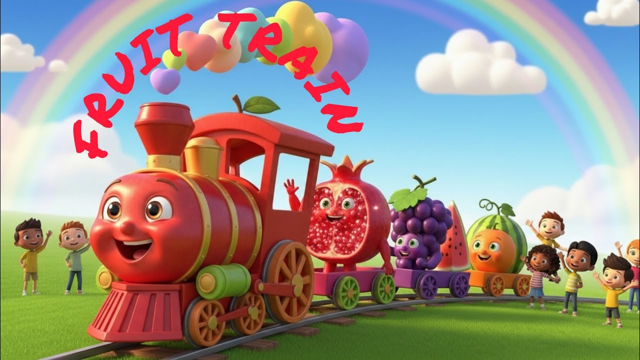 Fruit Train Bachon Ki  🍎🍌 | Fun Hindi Kids Song | Learn Fruits with Train