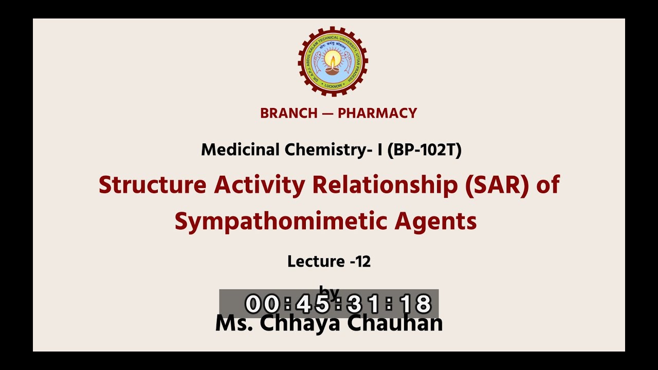 Medicinal Chemistry -I | Structure Activity Relationship (SAR) of Sympathomimetic Agents | AKTU