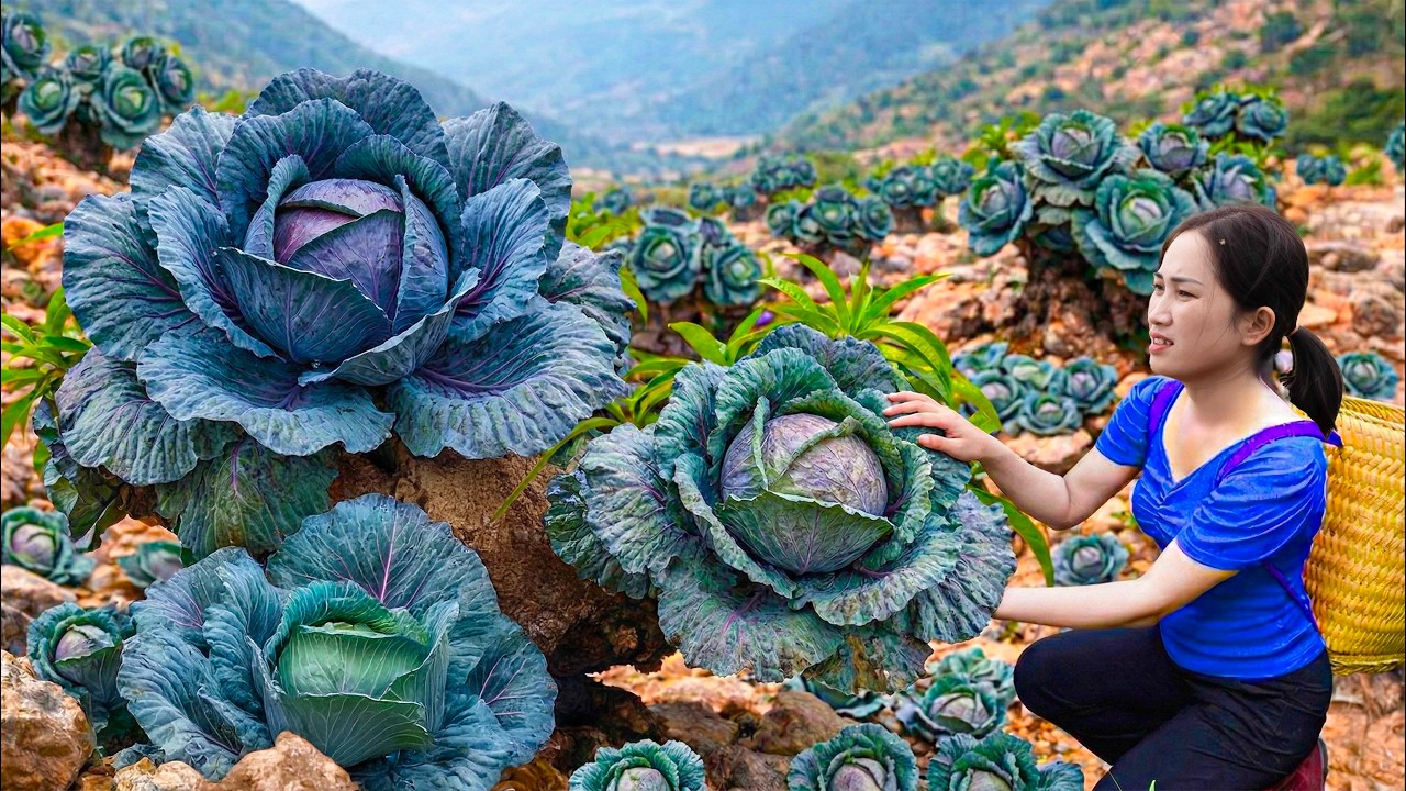 Harvesting Giant Purple Cabbages On Rocky Mountains to sell | The Most Unbelievable Harvest Ever
