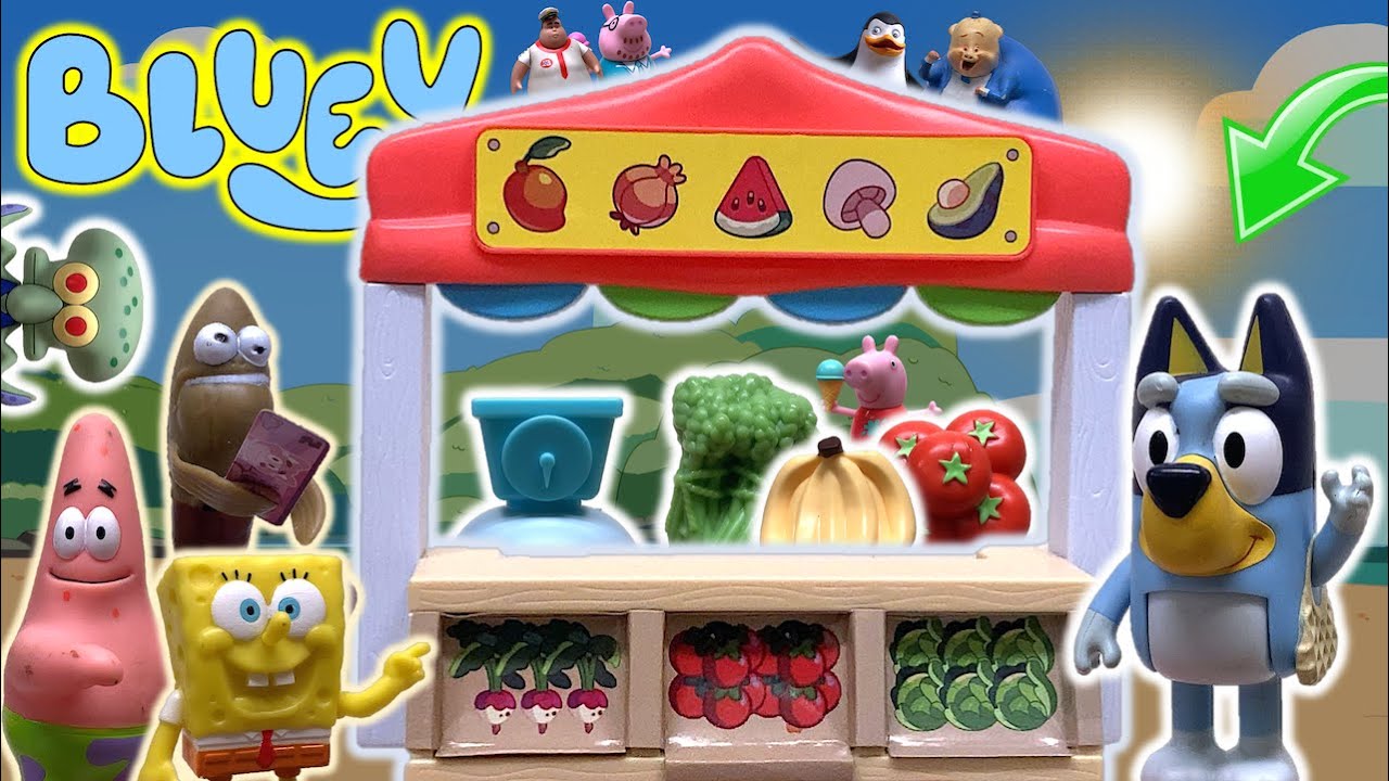 BLUEY - Playset del MERCADO de FRUTAS | El Negocio de Tomates - TOY SHOTS (2024)