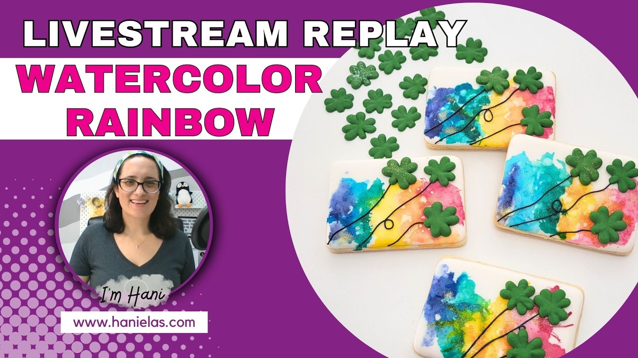 Watercolor Rainbow Saint Patrick's Day Cookies ✨🌈- Live Cookie Decorating