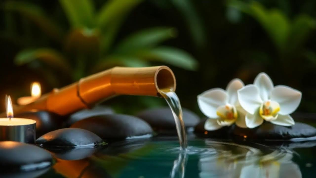 Celestial Dream Tones + Zen Flowing Water | Deep Sleep & Insomnia Relief | Bamboo Fountain Mix