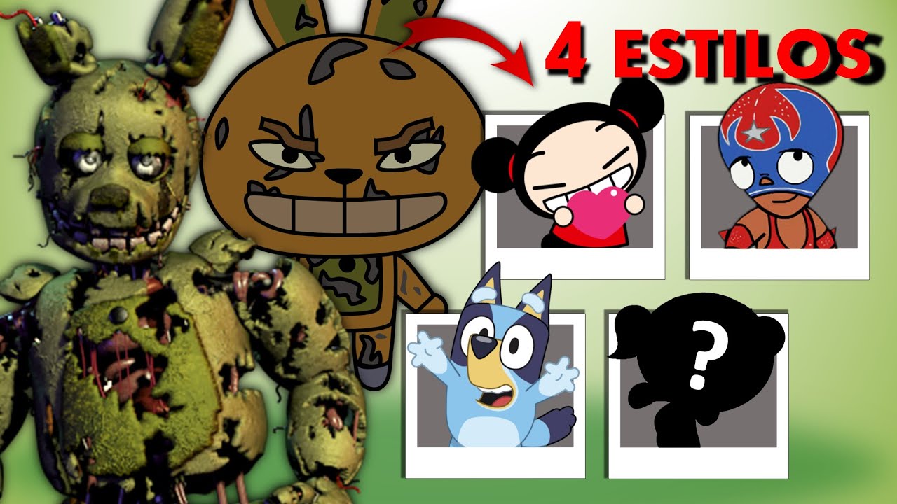 Springtrap dibujado en 4 estilos diferentes || Ynsomniac Typho