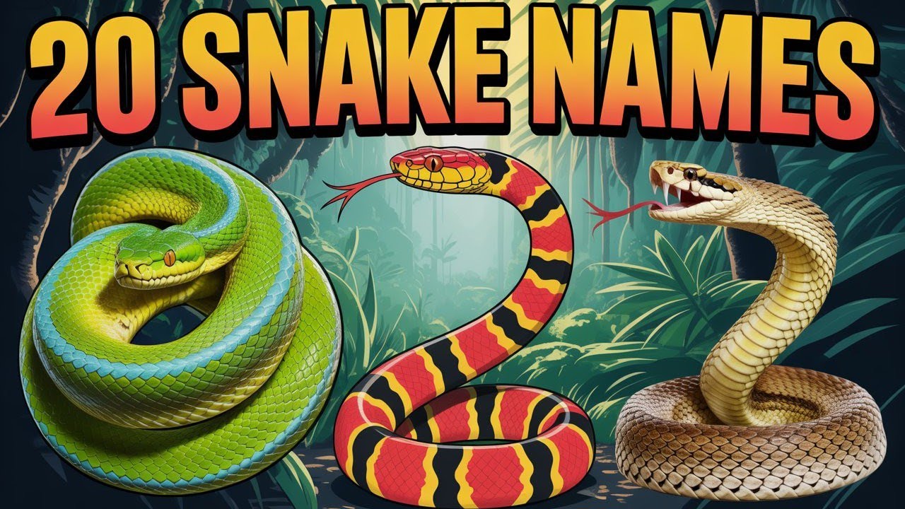 20 Snake Names  | 20 साँपों के नाम | Learn Snakes names with pictures