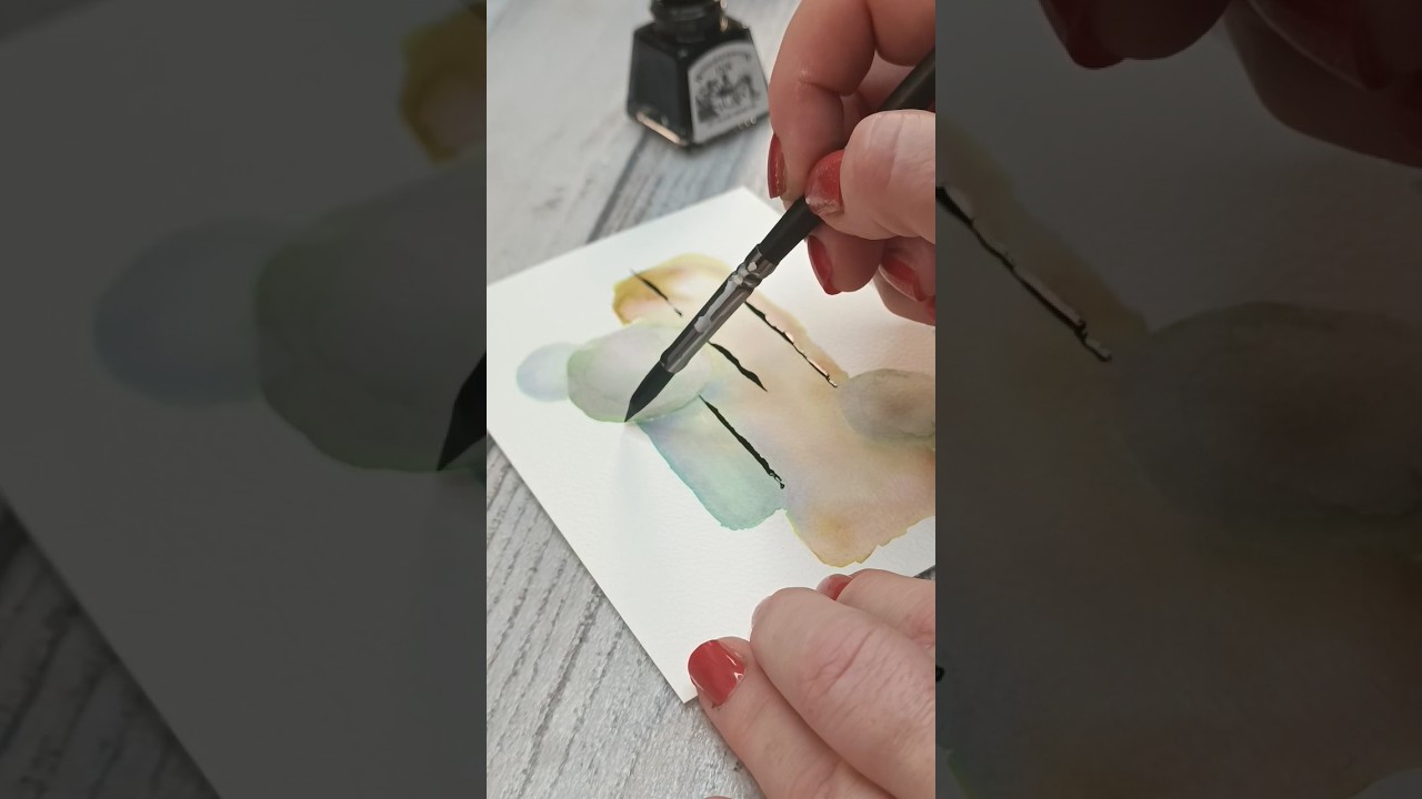 Intuitive watercolor abstract painting 2. #shorts