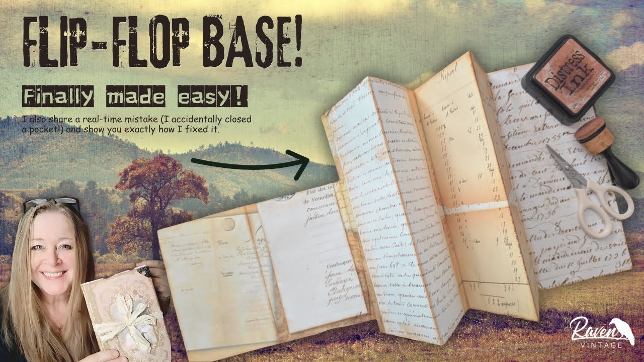 How to make a Flip-Flop Journal Base | Easy Junk Journal Tutorial plus French Documents Kit