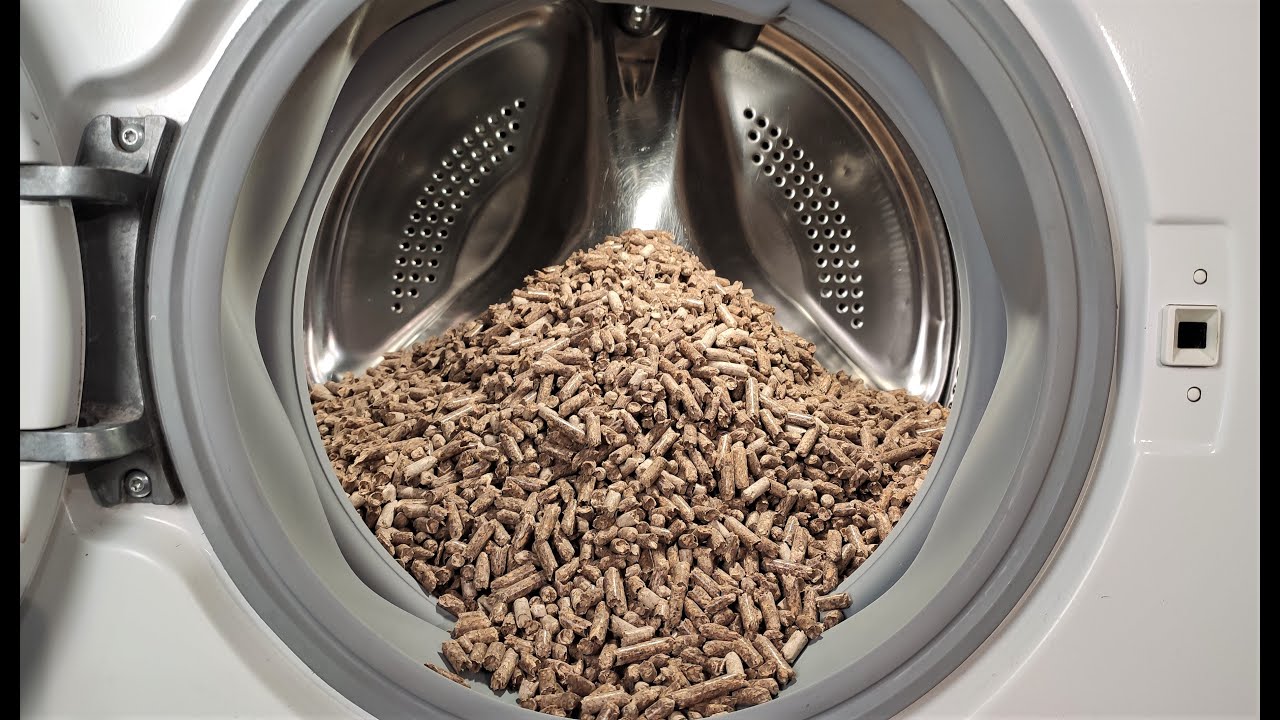 Experiment - 15 kg of Wood Pellets - in a Washing Machine