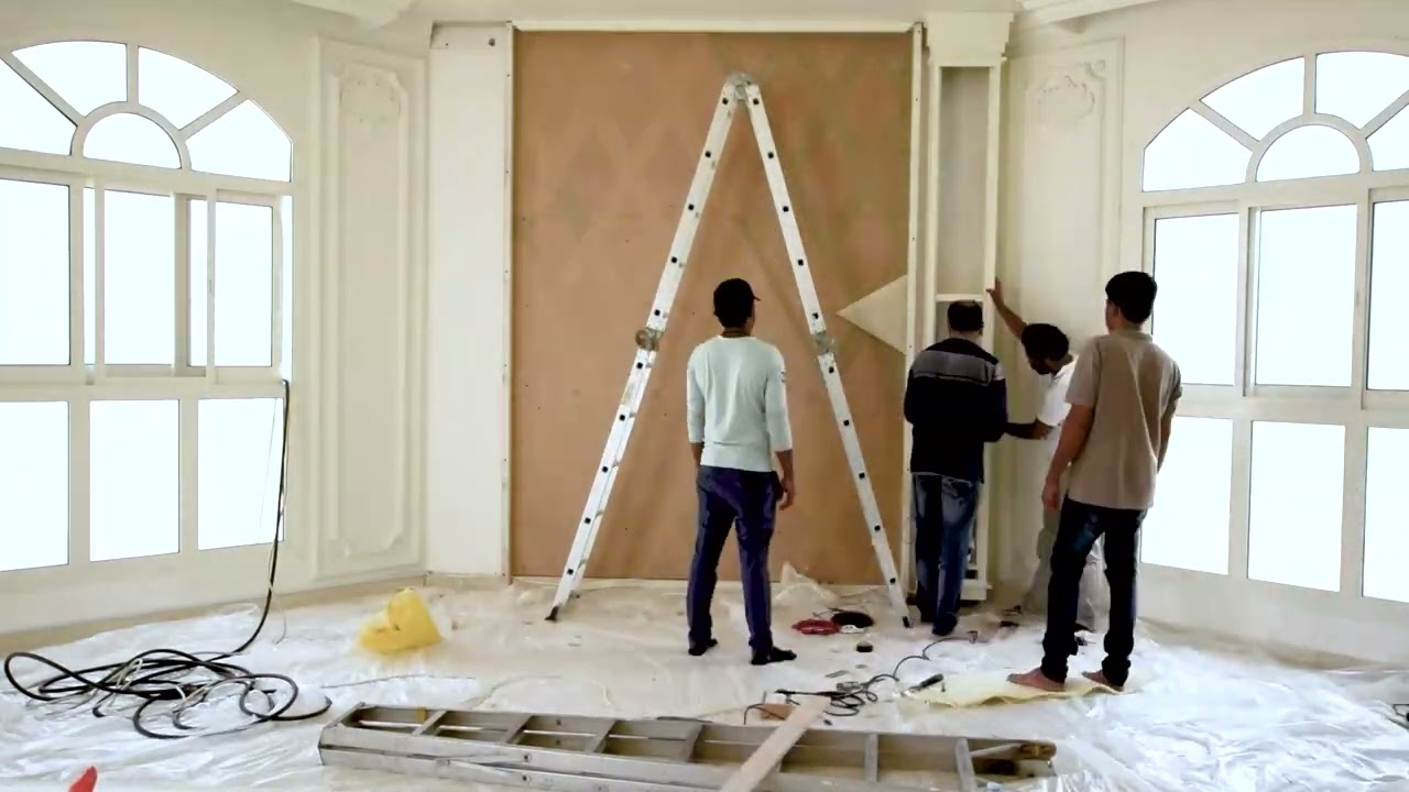 Every step of wall paneling installation