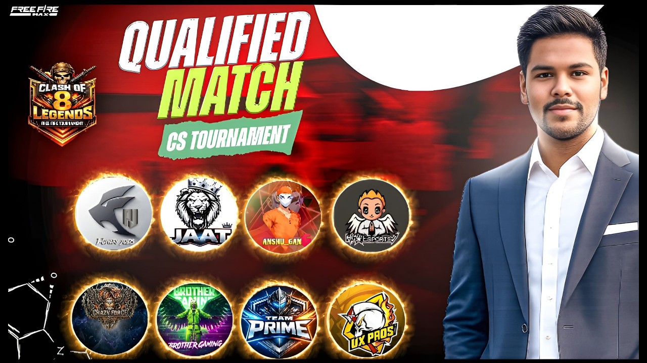 Free Fire CS Tournament LIVE 🔥 | Clash of 8 Legends | Qualified Round! #freefirelive #ffesports