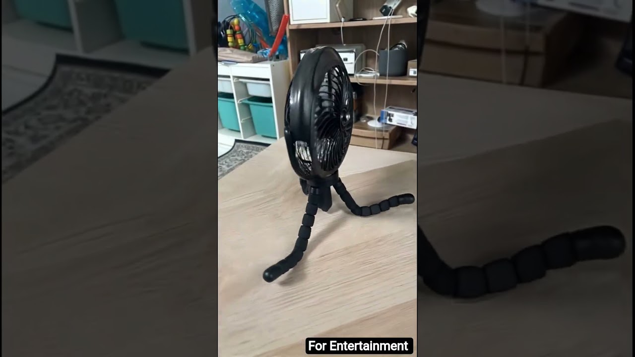 Amgras Stroller Baby Portable Mini Fan Rechargeable 9 Leds/Ultra Quiet/Flexible Tripod