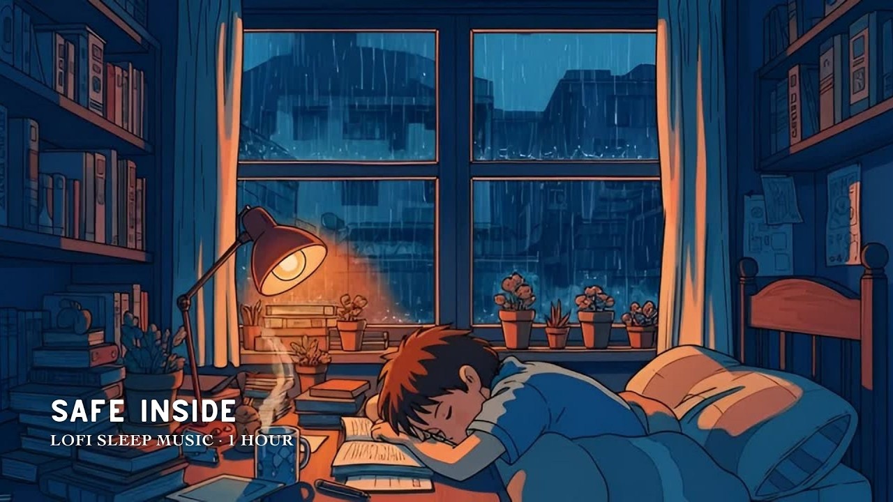 You're safe inside on a cold, rainy night 🌧️ (1 Hour Lofi / Sleep Music)