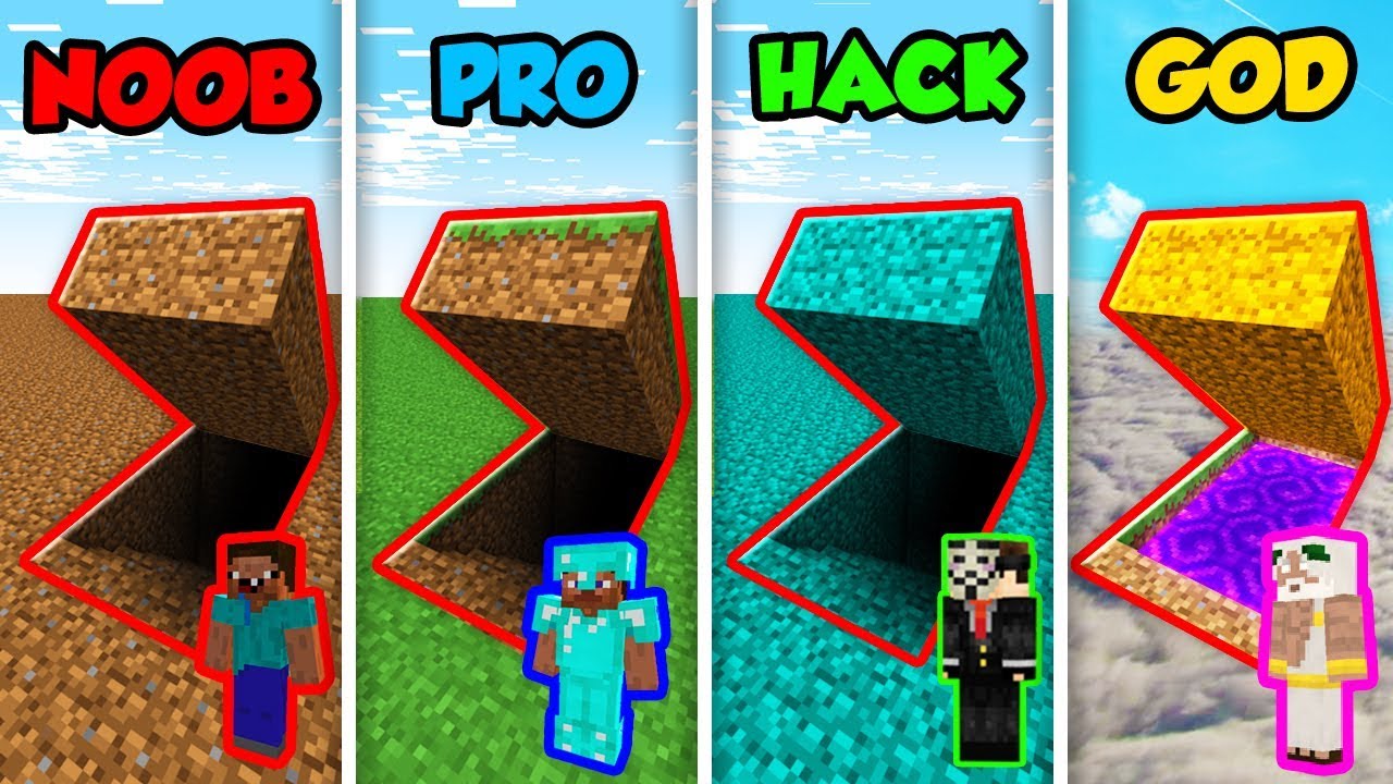 Minecraft NOOB vs. PRO vs. HACKER vs. GOD: SECRET DIRT BASE in Minecraft! (Animation)