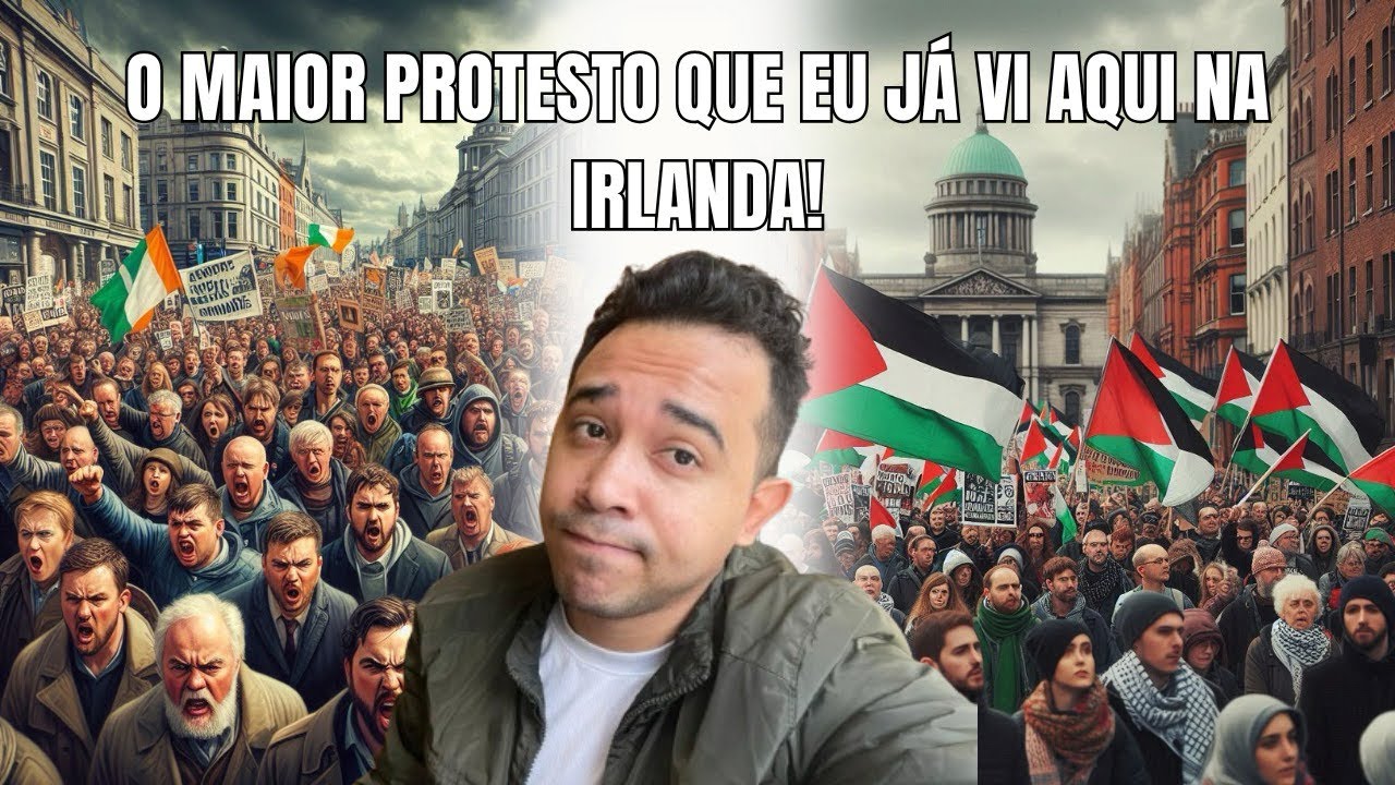 Maior protesto que eu já vi na Irlanda! Guerras Palestina x Israel e Rússia x Ucrânia! #protest