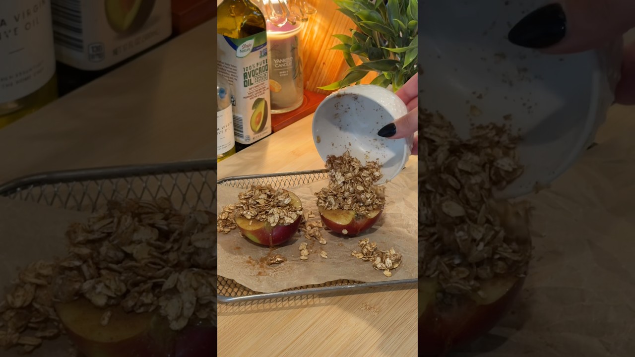 Day 11 of 100 New Recipes 🍎Apple Mini Series🍎 Air Fryer Baked Apple with Oat Crumble