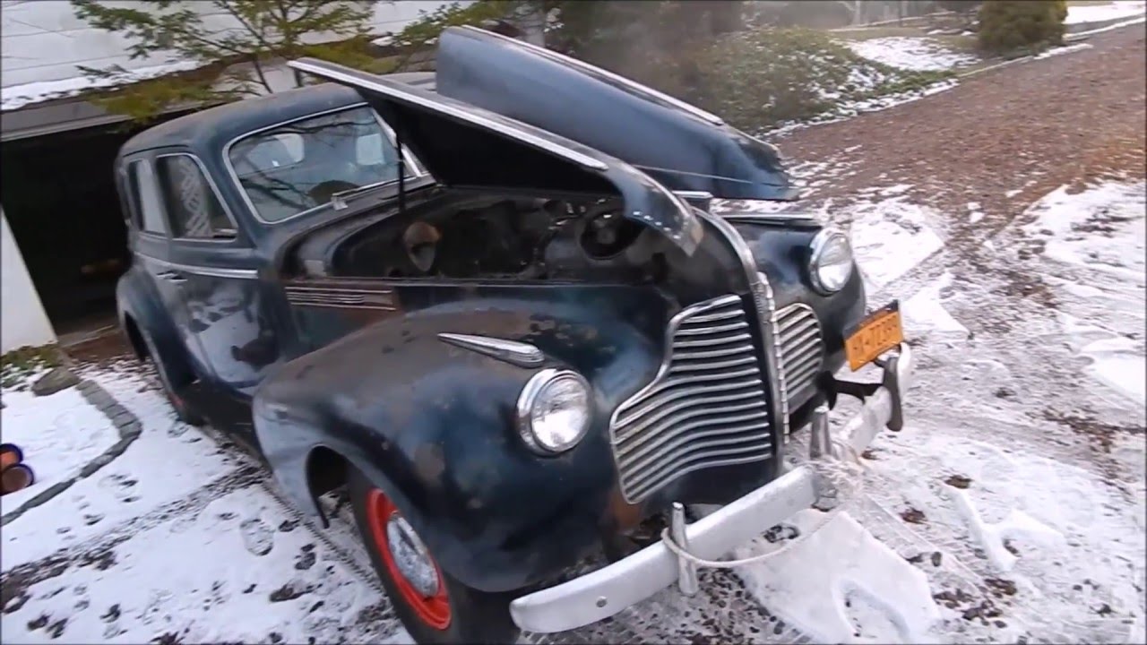 1940 Buick First Start in 30 years. Straight eight.