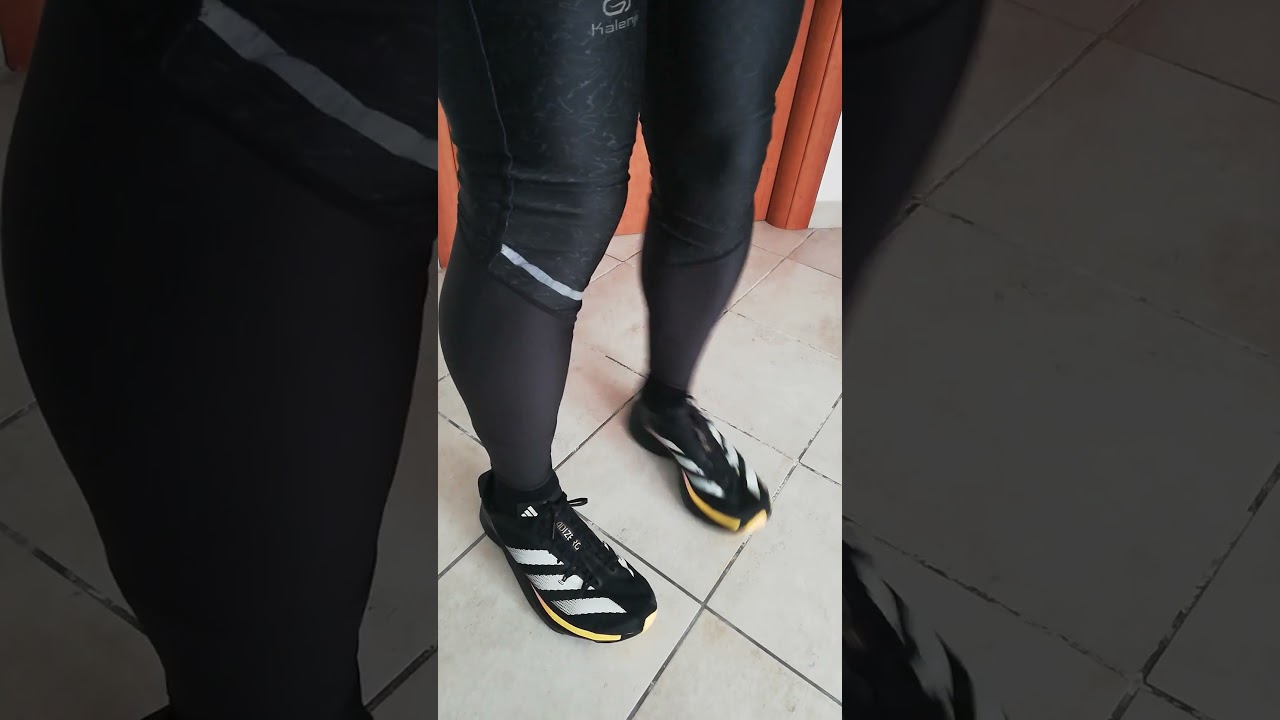 Adizero Adios Pro 3 Core Black/Spark Look on Foot #adidas #adizero #adidasrunning
