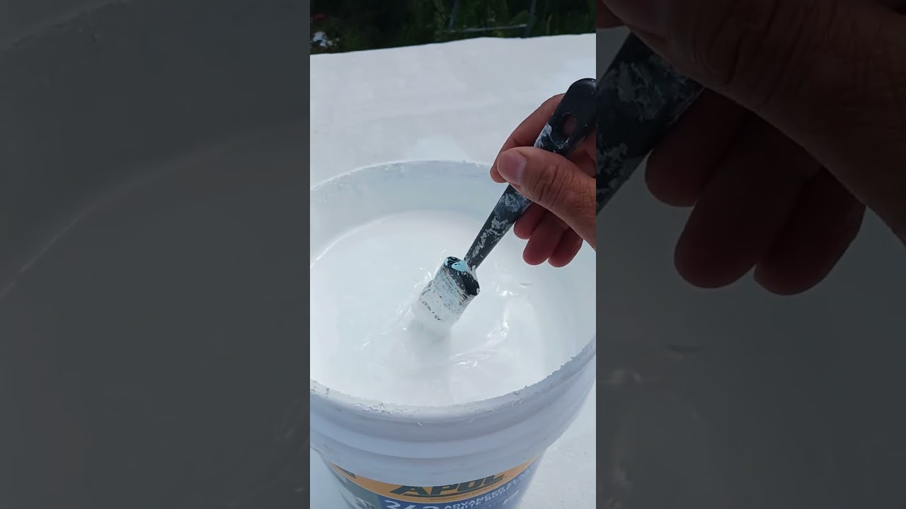 Apoc #243 siliconize white roof coating,printed label on bucket . It is thicker paint than Apoc#243